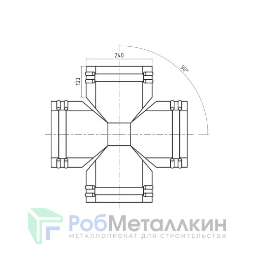 Четверник для конька полукруглого малого Полиэстер RAL 6029