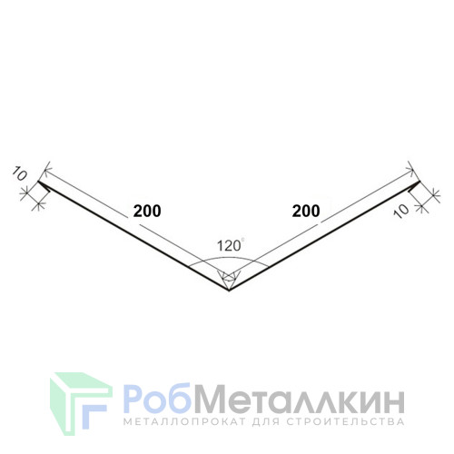 Ендова верхняя 200х200 Полиэстер двусторонний RAL 3005