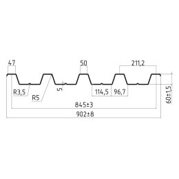 Профнастил Н-60 0.5 Пурал RAL 6005