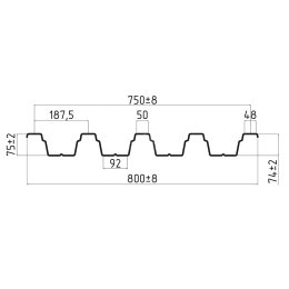 Профнастил Н-75 0.5 MAT RAL 7016