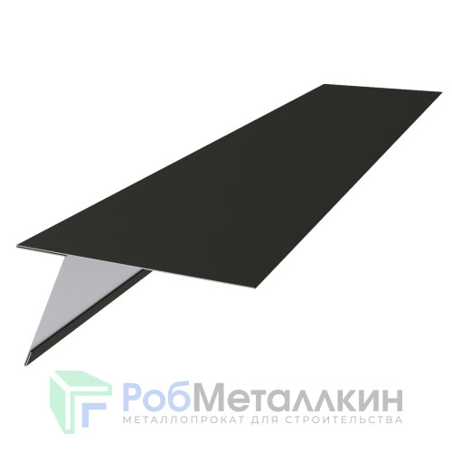 Планка карнизная 130х80 Пурал RAL 9005 для фальцевой кровли