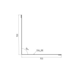Планка примыкания 150х150 Полиэстер RAL 3003