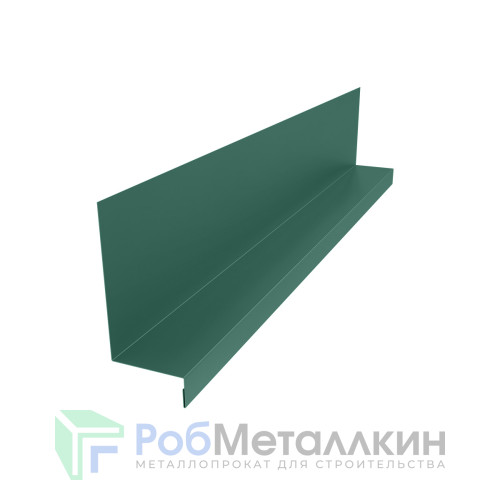 Планка примыкания боковая к стене 115х60х25 Пурал RAL 6005 для фальцевой кровли