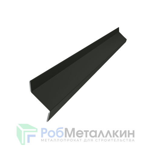 Планка примыкания в штробу 60х20 MAT RAL 9005 для фальцевой кровли