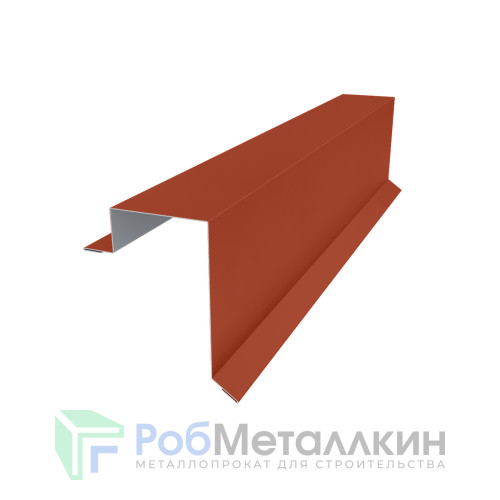 Планка торцевая 100х60 Пурал RAL 8004 для фальцевой кровли