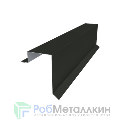 Планка торцевая 100х60 Текстур RAL 9005 для фальцевой кровли