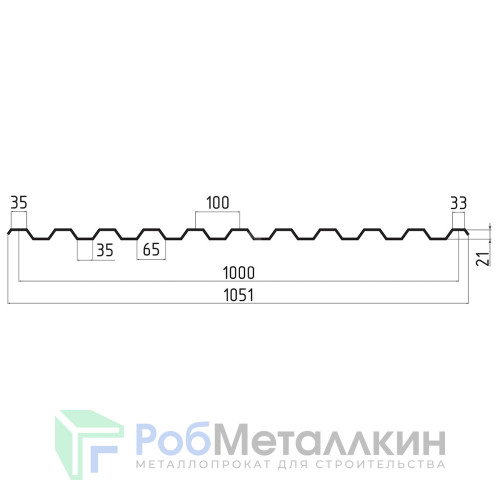 Профнастил С-21 0.5 Полиэстер RAL 5002