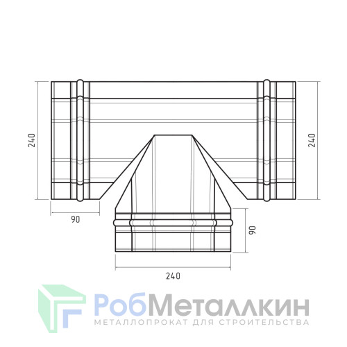 Тройник T-образный для конька ПРЕМИУМ Полиэстер RAL 5002