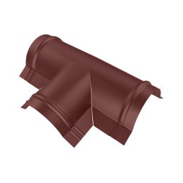 Тройник T-образный для конька полукруглого малого MAT RAL 8017