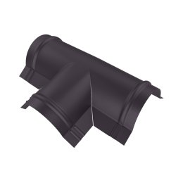 Тройник T-образный для конька полукруглого малого MAT RAL 8019