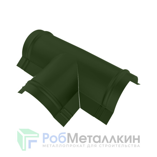 Тройник T-образный для конька полукруглого малого Полиэстер RAL 6020