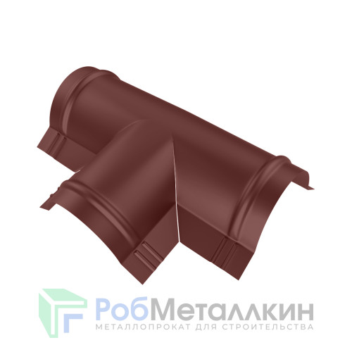Тройник T-образный для конька полукруглого малого Полиэстер RAL 8017
