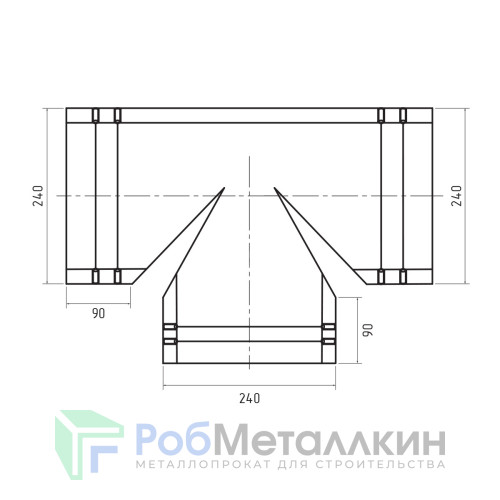 Тройник T-образный для конька полукруглого малого Полиэстер RAL 8017