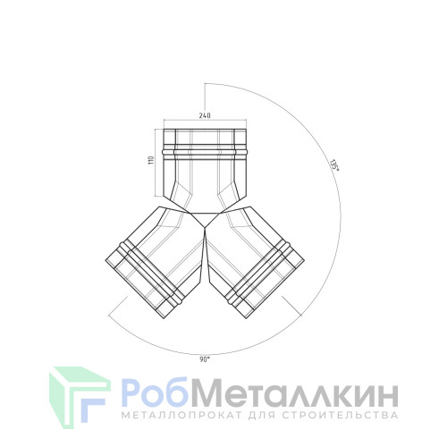 Тройник Y-образный для конька ПРЕМИУМ Пурал RAL 6005
