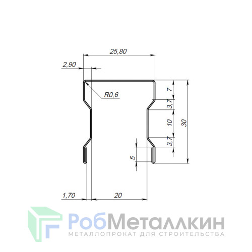 Планка для забора фигурная С20 Полиэстер RAL 8017