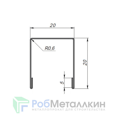 Планка для забора П-образная С20 Полиэстер RAL 3005