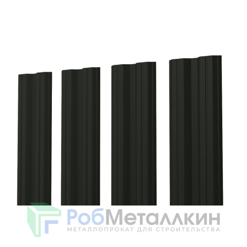 Евроштакетник М-образный 0.5 MAT RAL 9005