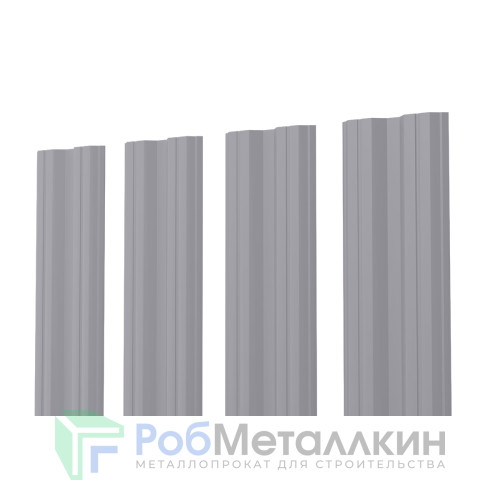 Евроштакетник М-образный 0.5 Полиэстер двусторонний RAL 7004