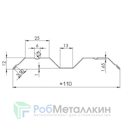 Евроштакетник М-образный 0.5 Принтек Светлое дерево