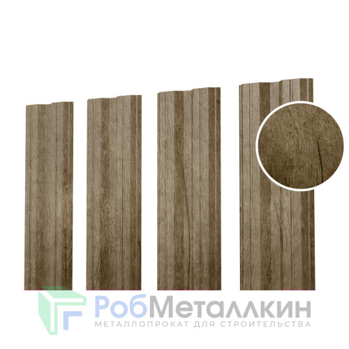 Евроштакетник М-образный 0.5 Принтек Винтаж темный