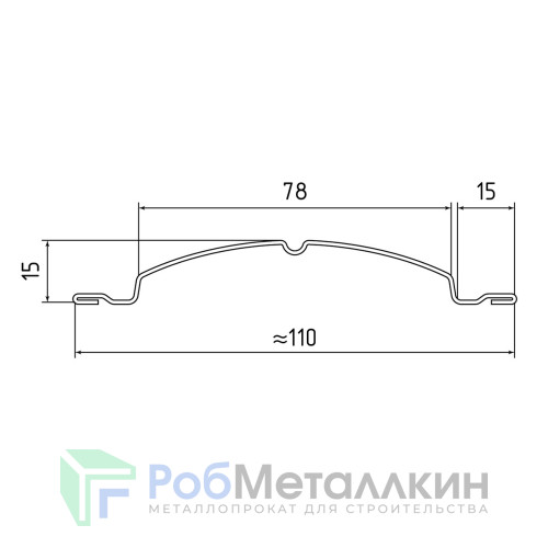 Евроштакетник ПД-образный фигурный 0.35 Цинк
