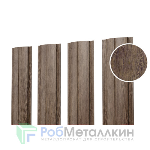 Евроштакетник ПД-образный прямой 0.5 Принтек Античный дуб