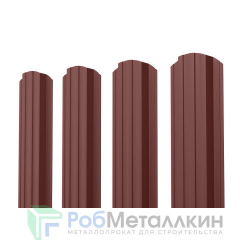 Евроштакетник П-образный фигурный 0.5 MAT двусторонний RAL 8017