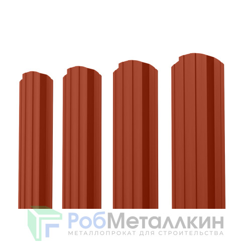 Евроштакетник П-образный фигурный 0.5 MAT RAL 8004