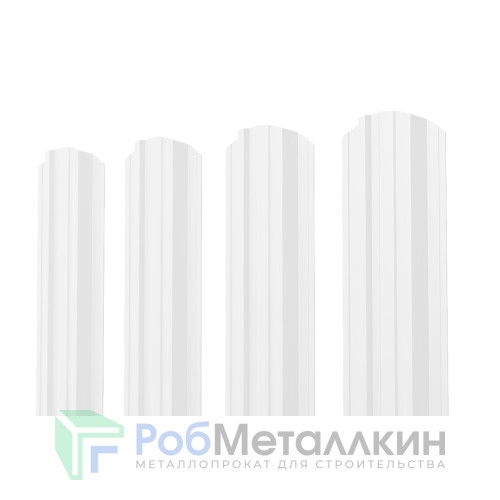 Евроштакетник П-Премиум фигурный 0.45 Полиэстер RAL 9003