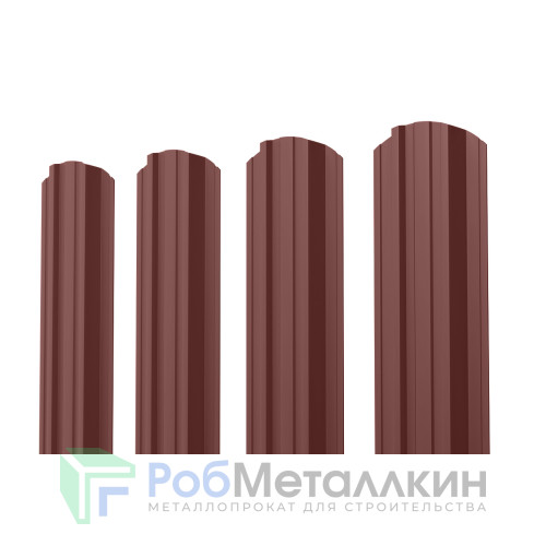 Евроштакетник П-Премиум фигурный 0.5 MAT двусторонний RAL 8017