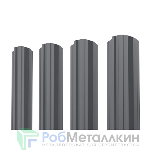 Евроштакетник П-Премиум фигурный 0.5 Полиэстер двусторонний RAL 7024