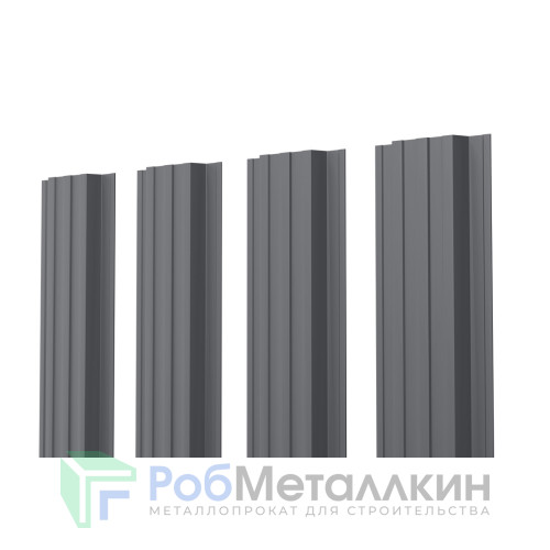 Евроштакетник П-образный прямой 0.35 Полиэстер двусторонний RAL 7024