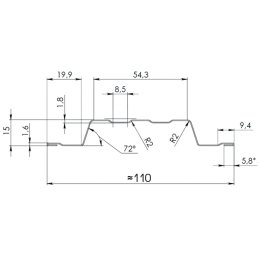 Евроштакетник П-образный прямой 0.5 MAT RAL 8019