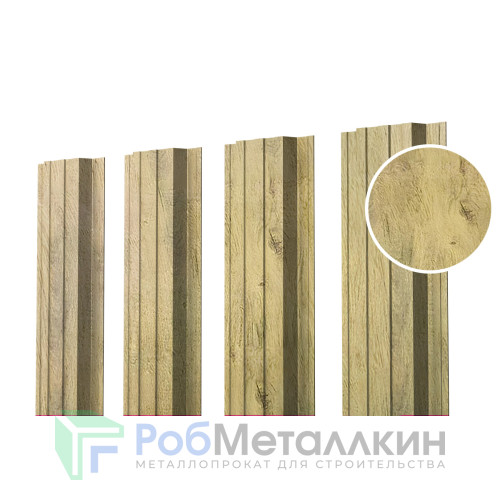 Евроштакетник П-образный прямой 0.5 Принтек Винтаж светлый