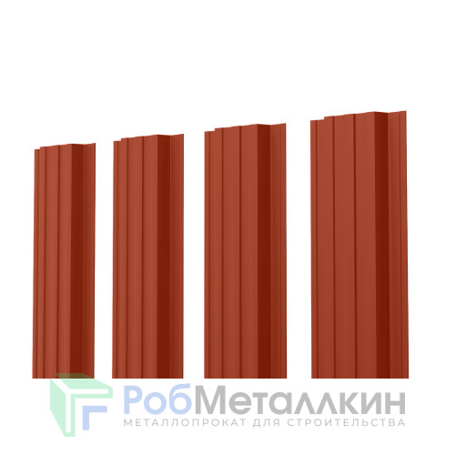 Евроштакетник П-образный прямой 0.5 Пурал RAL 8004