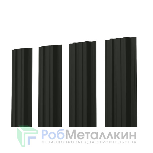 Евроштакетник П-Премиум прямой 0.5 MAT двусторонний RAL 9005