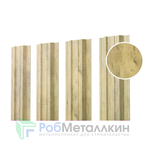 Евроштакетник П-Премиум прямой 0.5 Принтек Винтаж светлый