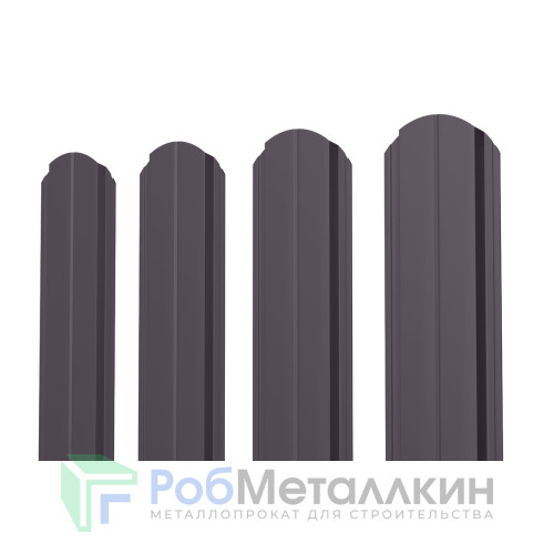 Евроштакетник В.К. фигурный 0.4 Полиэстер RAL 8019