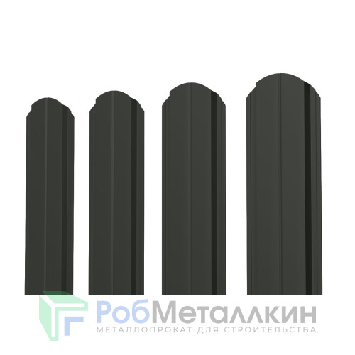 Евроштакетник В.К. фигурный 0.5 Полиэстер RAL 9005