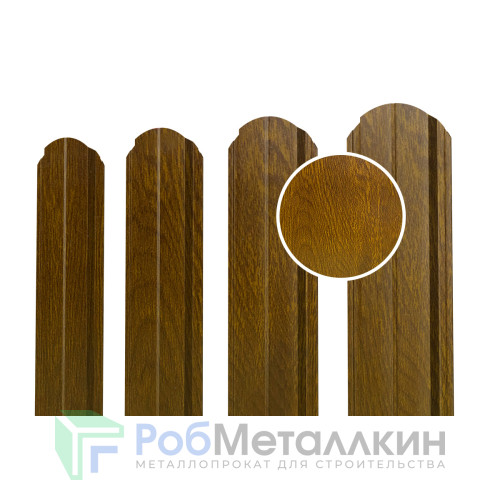 Евроштакетник В.К. фигурный 0.5 Принтек Золотой дуб