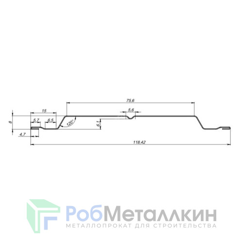 Евроштакетник В.К. прямой 0.5 Полиэстер двусторонний RAL 7024