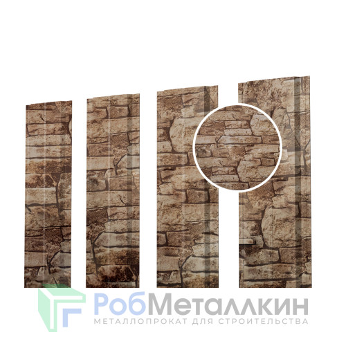 Евроштакетник В.К. прямой 0.5 Принтек Дикий камень