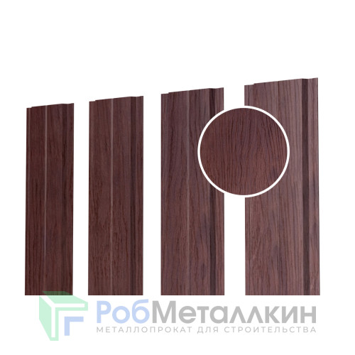 Евроштакетник В.К. прямой 0.5 Принтек Темное дерево