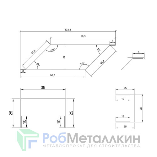 Ламель МИЛАН 0.5 Порошковый окрас RAL 5021