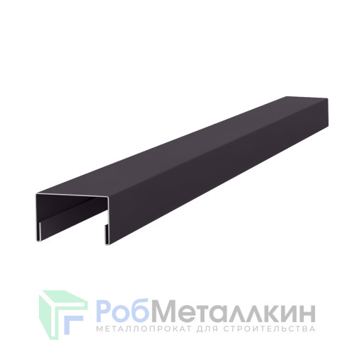 Профиль П-образный вертикальный направляющий (боковой) Порошковый окрас RAL 8019 Гладкая