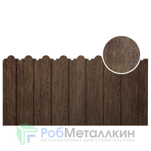 Профнастил фигурный С-20А 0.5 Принтек Античный дуб