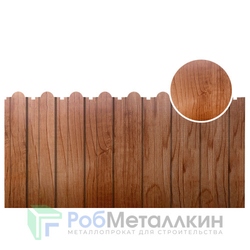 Профнастил фигурный С-20А 0.5 Принтек Светлое дерево