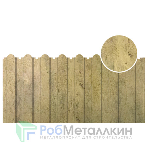 Профнастил фигурный С-20А 0.5 Принтек Винтаж светлый