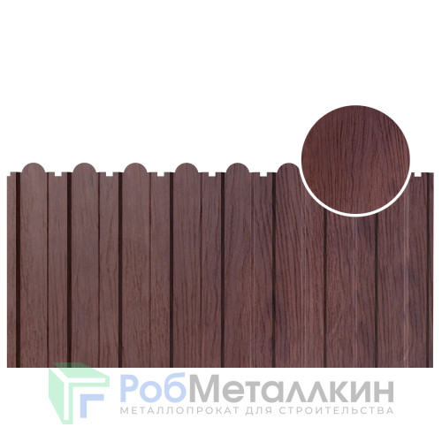 Профнастил фигурный С-20В 0.5 Полиэстер двусторонний Темное дерево