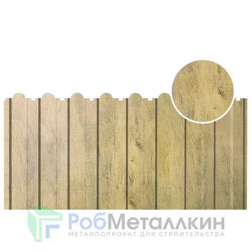 Профнастил фигурный С-20В 0.5 Принтек Винтаж светлый